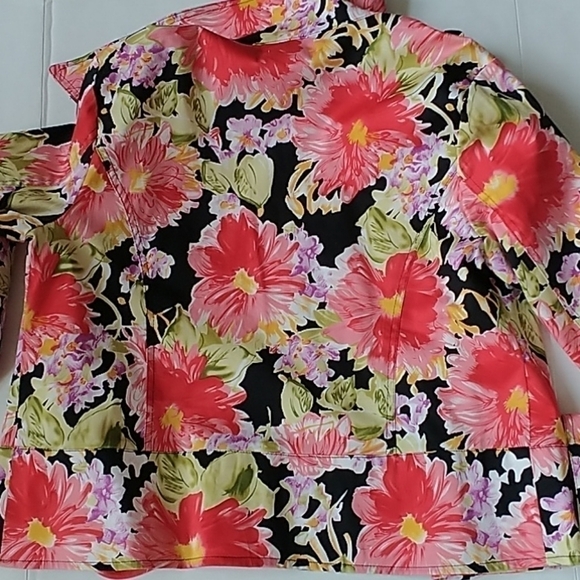 Erin London Floral Zip Front Jacket Sz PM - Picture 9 of 9